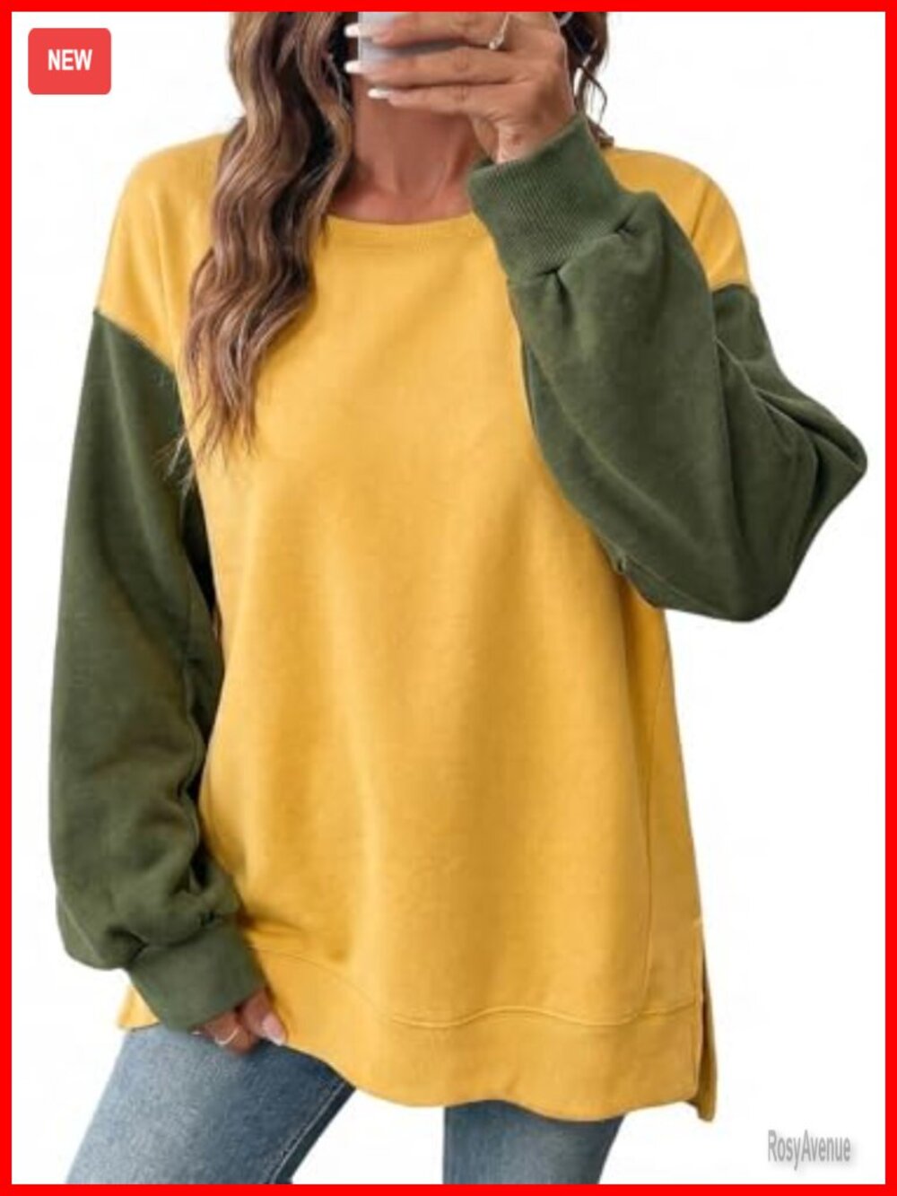 SHEWIN Women's Casual Crewneck Long Sleeve Sweatshirt Pullover Top